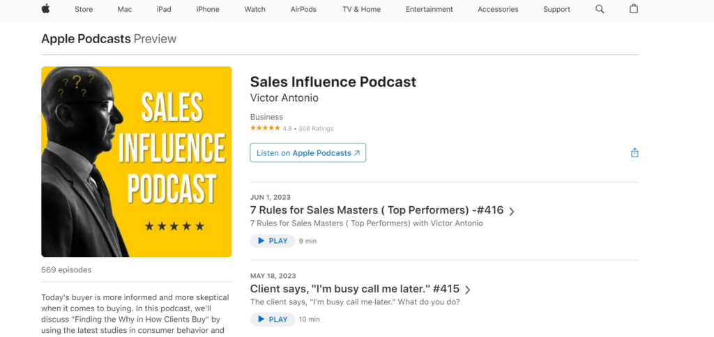 Sales influence podcast image