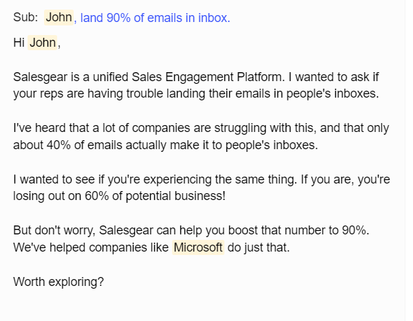 Image showing the value prop- part of outbound sales strategy