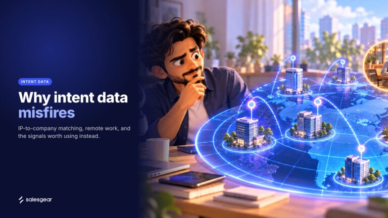 Illustrated cover: Why intent data misfires. IP-to-company matching, remote work, and the signals worth using instead.